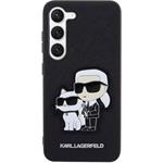 Karl Lagerfeld PU Saffiano Karl a Choupette NFT zadný kryt pre Samsung Galaxy S23+, čierny