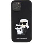 Karl Lagerfeld PU Saffiano Karl and Choupette kryt pre iPhone 12/12 Pro, čierny