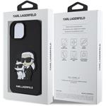 Karl Lagerfeld PU Saffiano Karl and Choupette kryt pre iPhone 15, čierny