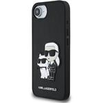 Karl Lagerfeld PU Saffiano Karl and Choupette kryt pre iPhone 16e, čierny