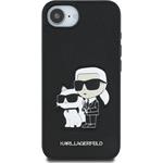 Karl Lagerfeld PU Saffiano Karl and Choupette kryt pre iPhone 16e, čierny