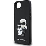 Karl Lagerfeld PU Saffiano Karl and Choupette kryt pre iPhone 16e, čierny
