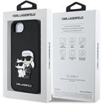 Karl Lagerfeld PU Saffiano Karl and Choupette kryt pre iPhone 16e, čierny