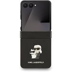 Karl Lagerfeld PU Saffiano Karl and Choupette kryt pre Samsung Galaxy Z Flip 7, čierny
