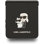Karl Lagerfeld PU Saffiano Karl and Choupette kryt pre Samsung Galaxy Z Flip 7, čierny