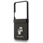 Karl Lagerfeld PU Saffiano Karl and Choupette kryt pre Samsung Galaxy Z Flip 7, čierny