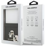 Karl Lagerfeld PU Saffiano Karl and Choupette kryt pre Samsung Galaxy Z Flip 7, čierny