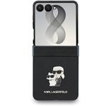 Karl Lagerfeld PU Saffiano Karl and Choupette kryt pre Samsung Galaxy Z Flip 8, čierny