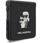 Karl Lagerfeld PU Saffiano Karl and Choupette kryt pre Samsung Galaxy Z Flip 8, čierny