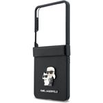 Karl Lagerfeld PU Saffiano Karl and Choupette kryt pre Samsung Galaxy Z Flip 8, čierny