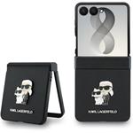 Karl Lagerfeld PU Saffiano Karl and Choupette kryt pre Samsung Galaxy Z Flip 8, čierny
