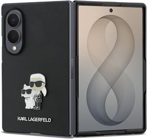 Karl Lagerfeld PU Saffiano Karl and Choupette kryt pre Samsung Galaxy Z Fold 8, čierny