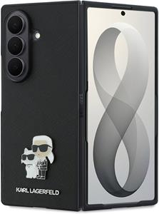 Karl Lagerfeld PU Saffiano Karl and Choupette kryt pre Samsung Galaxy Z Fold 8 Ultra, čierny