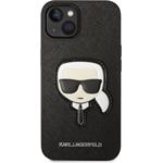 Karl Lagerfeld PU Saffiano Karl Head zadný kryt pre iPhone 14, čierna