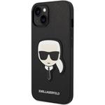 Karl Lagerfeld PU Saffiano Karl Head zadný kryt pre iPhone 14, čierna