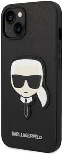 Karl Lagerfeld PU Saffiano Karl Head zadný kryt pre iPhone 14, čierna