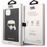 Karl Lagerfeld PU Saffiano Karl Head zadný kryt pre iPhone 14 Plus, čierna