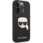 Karl Lagerfeld PU Saffiano Karl Head zadný kryt pre iPhone 14 Pro, čierna