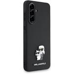 Karl Lagerfeld PU Saffiano Metal Karl and Choupette kryt pre Samsung Galaxy A36, čierny