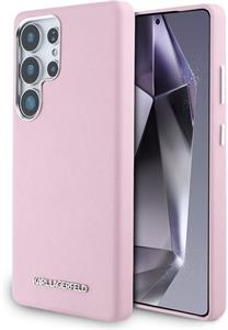 Karl Lagerfeld PU Saffiano Metal Logo and Frame kryt pre Samsung Galaxy S25 Ultra, ružový