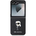 Karl Lagerfeld PU Saffiano Monogram Ikonik kryt pre Samsung Galaxy Z Flip 6, čierny