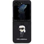 Karl Lagerfeld PU Saffiano Monogram Ikonik NFT kryt pre Samsung Galaxy Z Flip 5, čierny