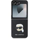 Karl Lagerfeld PU Saffiano Monogram Karl Head kryt pre Samsung Galaxy Z Flip 6, čierny