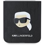 Karl Lagerfeld PU Saffiano Monogram Karl Head kryt pre Samsung Galaxy Z Flip 6, čierny