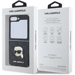 Karl Lagerfeld PU Saffiano Monogram Karl Head kryt pre Samsung Galaxy Z Flip 6, čierny