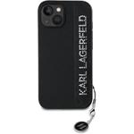 Karl Lagerfeld PU Saffiano Rhinestone Charm kryt pre iPhone 14, čierny