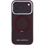 Karl Lagerfeld PU Saffiano Ring Stand MagSafe kryt pre iPhone 18 Pro, Burgundy