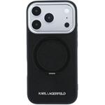 Karl Lagerfeld PU Saffiano Ring Stand MagSafe kryt pre iPhone 18 Pro, čierny