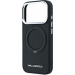 Karl Lagerfeld PU Saffiano Ring Stand MagSafe kryt pre iPhone 18 Pro, čierny