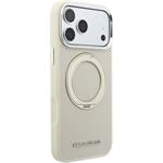 Karl Lagerfeld PU Saffiano Ring Stand MagSafe kryt pre iPhone 18 Pro Max, béžový