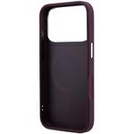 Karl Lagerfeld PU Saffiano Ring Stand MagSafe kryt pre iPhone 18 Pro Max, Burgundy