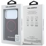 Karl Lagerfeld PU Saffiano Ring Stand MagSafe kryt pre iPhone 18 Pro Max, Burgundy