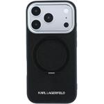 Karl Lagerfeld PU Saffiano Ring Stand MagSafe kryt pre iPhone 18 Pro Max, čierny
