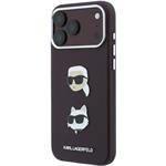 Karl Lagerfeld PU Semi Wrap Saffiano K&CH Heads kryt pre iPhone 18 Pro Max, Burgundy