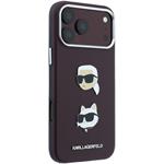 Karl Lagerfeld PU Semi Wrap Saffiano K&CH Heads kryt pre iPhone 18 Pro Max, Burgundy