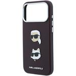 Karl Lagerfeld PU Semi Wrap Saffiano K&CH Heads kryt pre iPhone 18 Pro Max, Burgundy