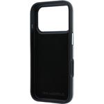 Karl Lagerfeld PU Semi Wrap Saffiano K&CH Heads kryt pre iPhone 18 Pro Max, sivý