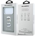 Karl Lagerfeld PU Semi Wrap Saffiano K&CH Heads kryt pre iPhone 18 Pro Max, sivý