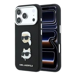 Karl Lagerfeld PU Semi Wrap Saffiano K&CH Heads Zadní Kryt pro iPhone 18 Pro Black