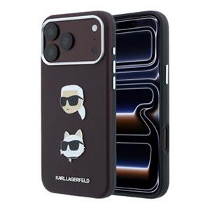 Karl Lagerfeld PU Semi Wrap Saffiano K&CH Heads Zadní Kryt pro iPhone 18 Pro Burgundy