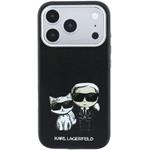Karl Lagerfeld PU Semi Wrap Smooth Sketch Bodies Magsafe kryt pr iPhone 18 Pro Max, čierny