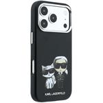 Karl Lagerfeld PU Semi Wrap Smooth Sketch Bodies Magsafe kryt pr iPhone 18 Pro Max, čierny