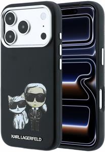 Karl Lagerfeld PU Semi Wrap Smooth Sketch Bodies Magsafe kryt pr iPhone 18 Pro Max, čierny