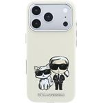 Karl Lagerfeld PU Semi Wrap Smooth Sketch Bodies Magsafe kryt pre iPhone 18 Pro, béžový