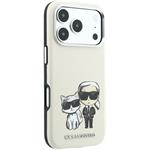 Karl Lagerfeld PU Semi Wrap Smooth Sketch Bodies Magsafe kryt pre iPhone 18 Pro, béžový
