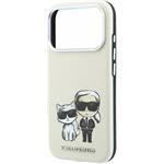 Karl Lagerfeld PU Semi Wrap Smooth Sketch Bodies Magsafe kryt pre iPhone 18 Pro, béžový